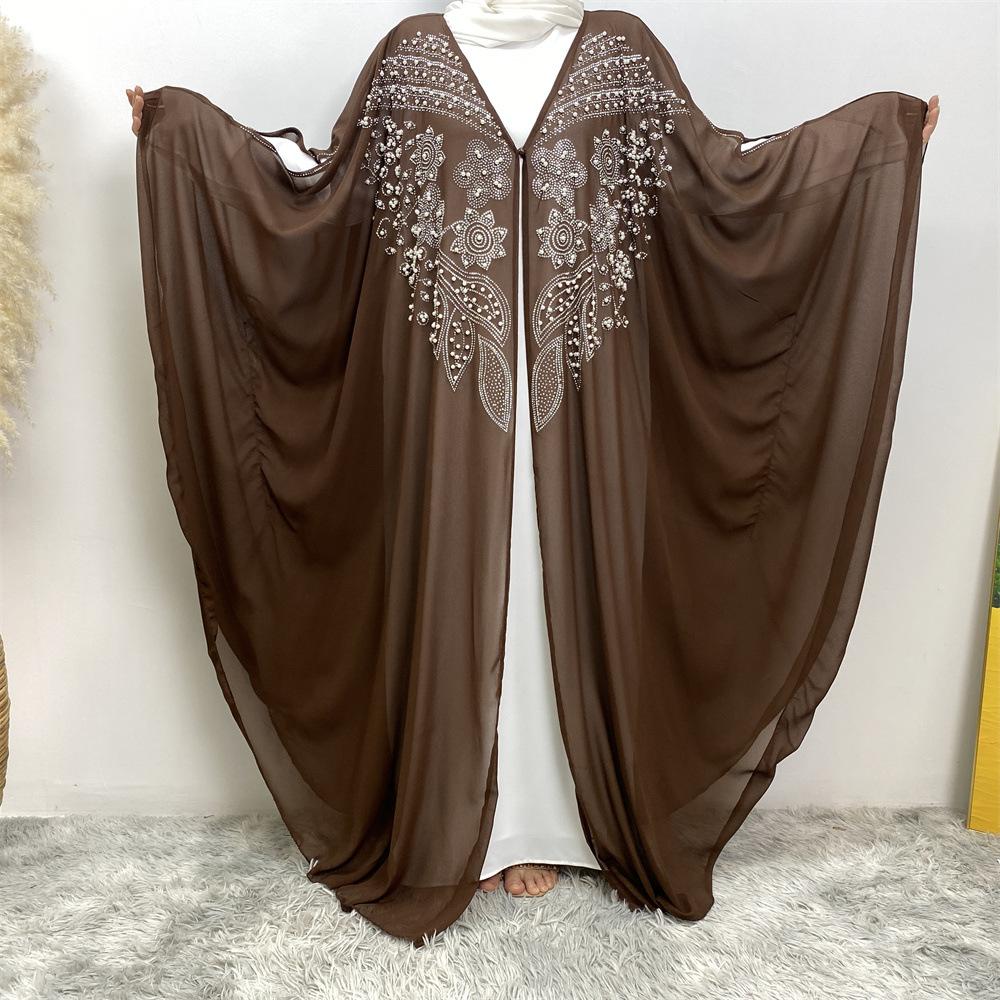 LUMAYA LUMAYA1085 Muslim Rhinestone Cardigan Dress