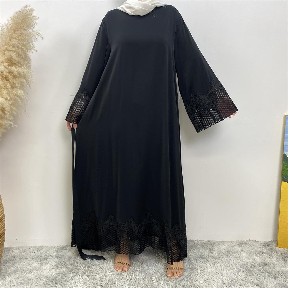 LUMAYA LUMAYA1084 Muslim Fashion Lace Robe Dress