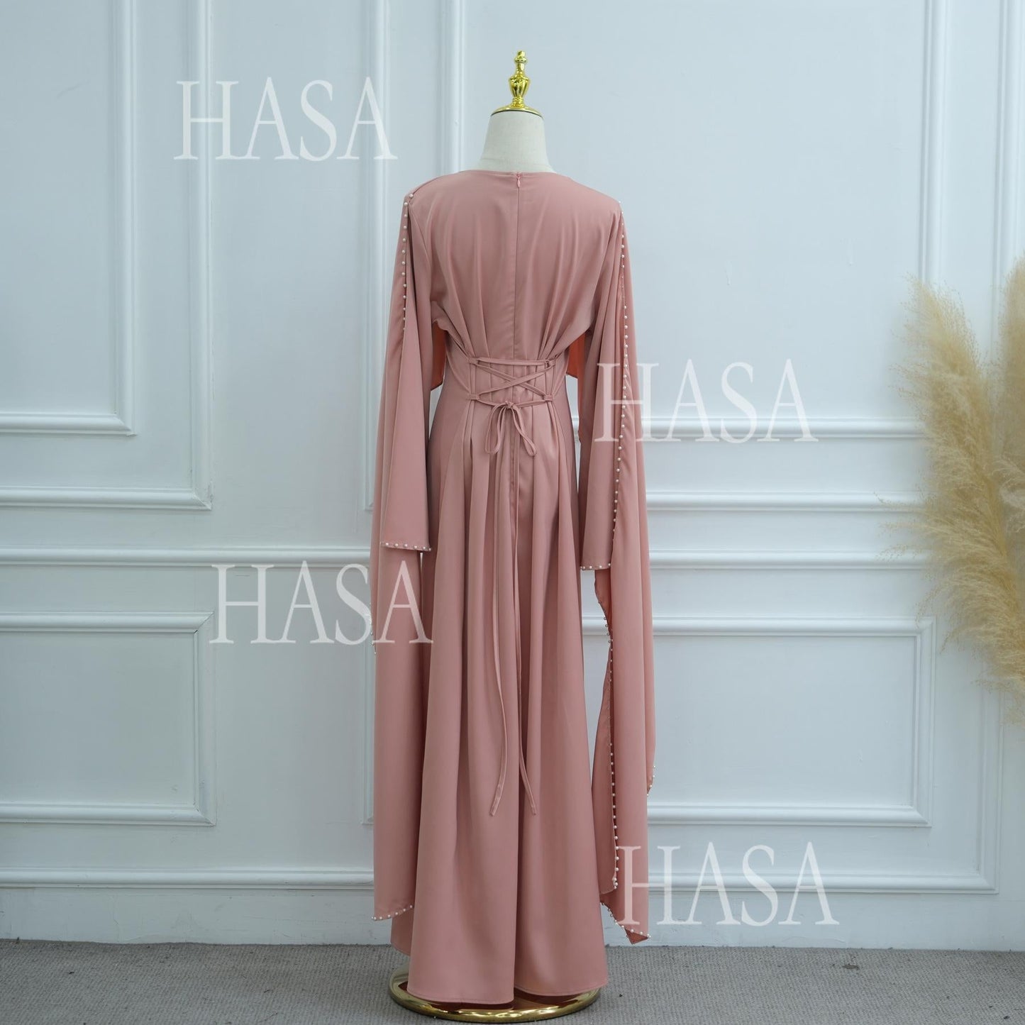 LUMAYA6697 Robe Decorated with Pearls and Beads.