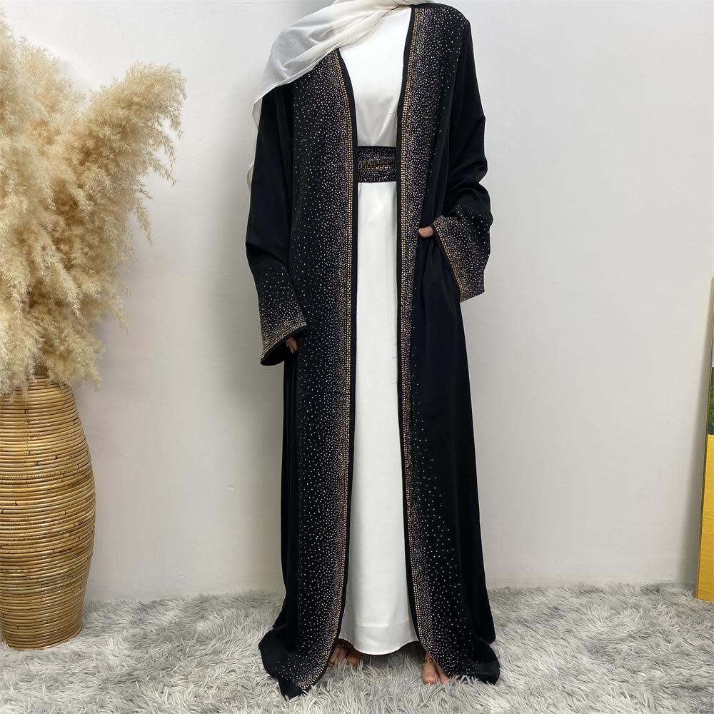 LUMAYA LUMAYA1086 Hot Diamond Lace Up Cardigan with Pocket Dress