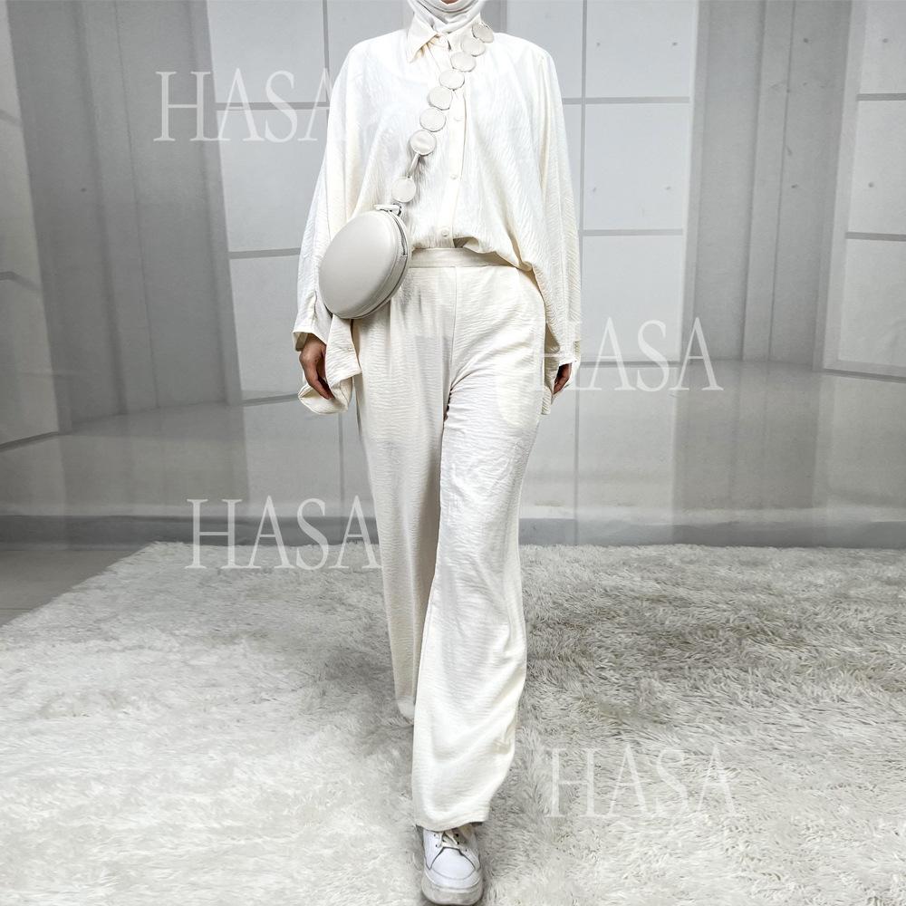LUMAYA5855 High-end Crepe Linen Two-piece Suit (headscarf Not Included), Stylish and Simple, Showing Elegance