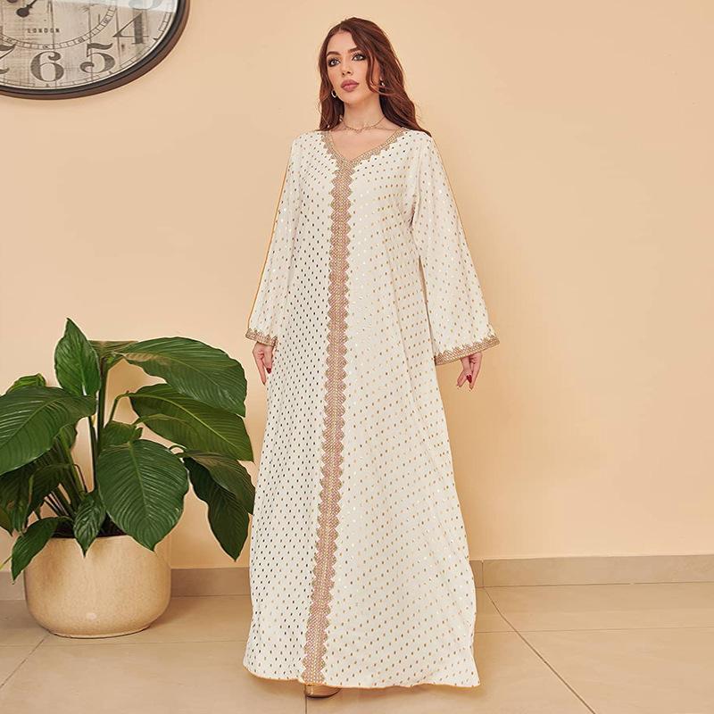 LUMAYA0442 Middle East Women's Clothing New Bronzing Muslim Dubai Robe
