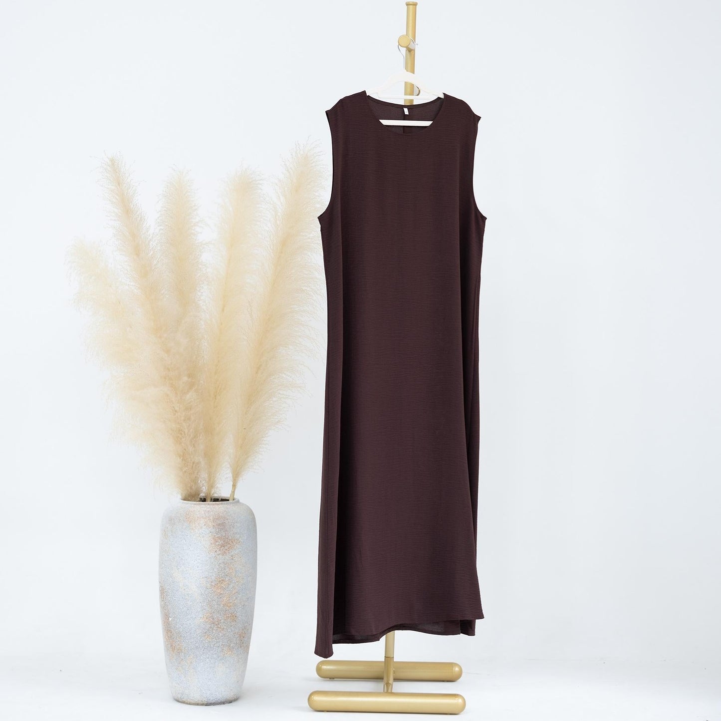 LUMAYA LUMAYA1019 Solid Color Bottom Tank Top Dress