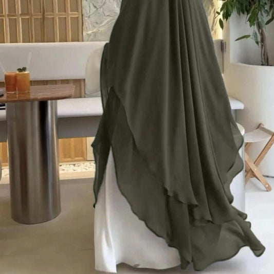 HAYA HAYA1000 Double Layered Chiffon Large Swing Headscarf