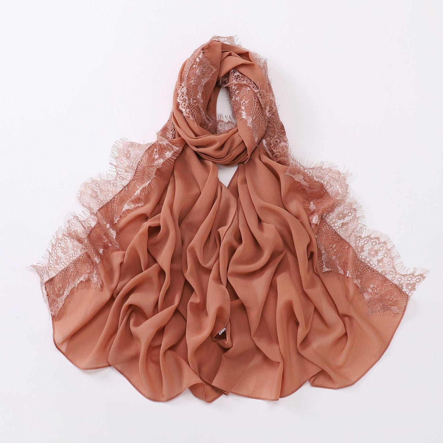 LUMAYA LM1119 Chiffon Lace Edge Headband Hijab