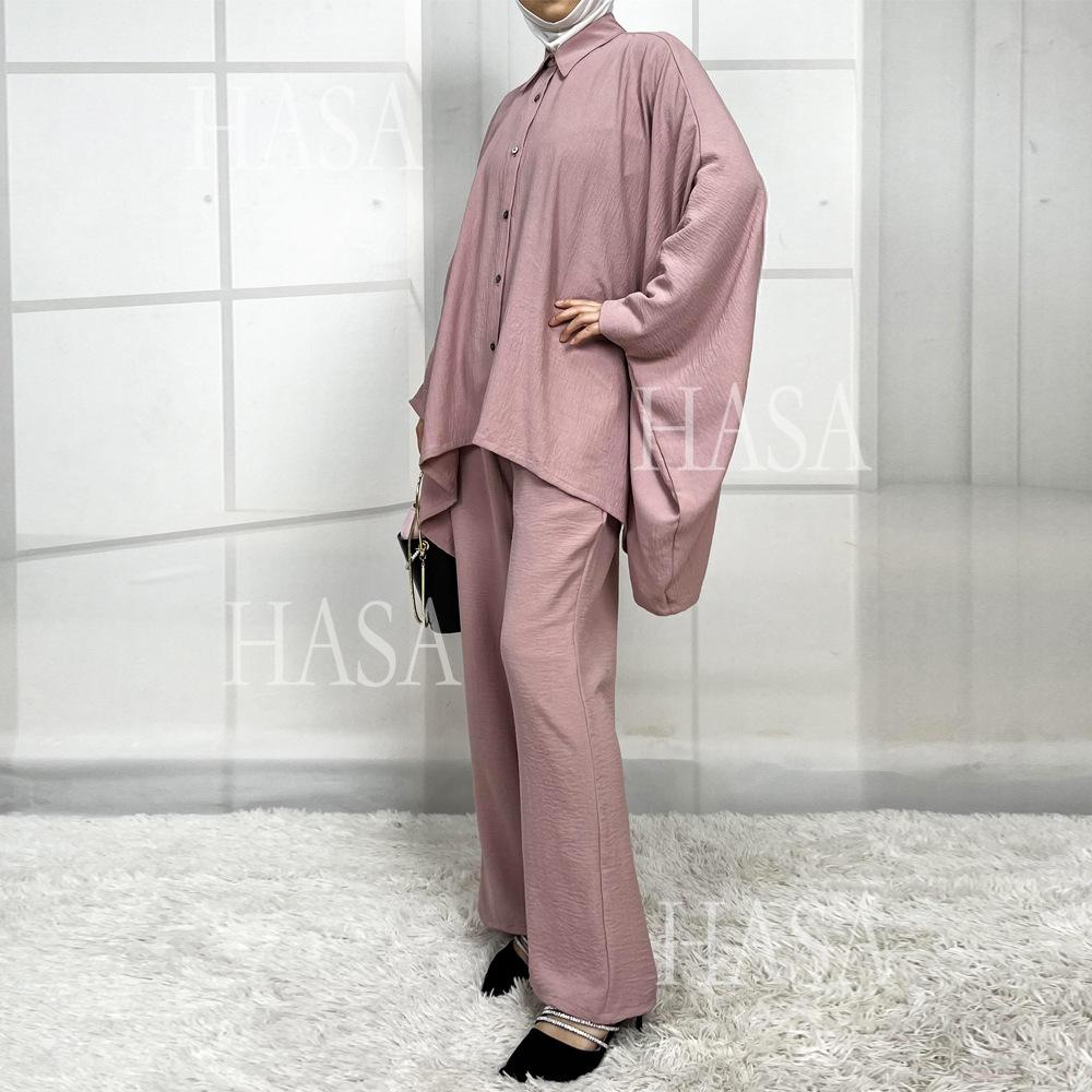 LUMAYA5855 High-end Crepe Linen Two-piece Suit (headscarf Not Included), Stylish and Simple, Showing Elegance