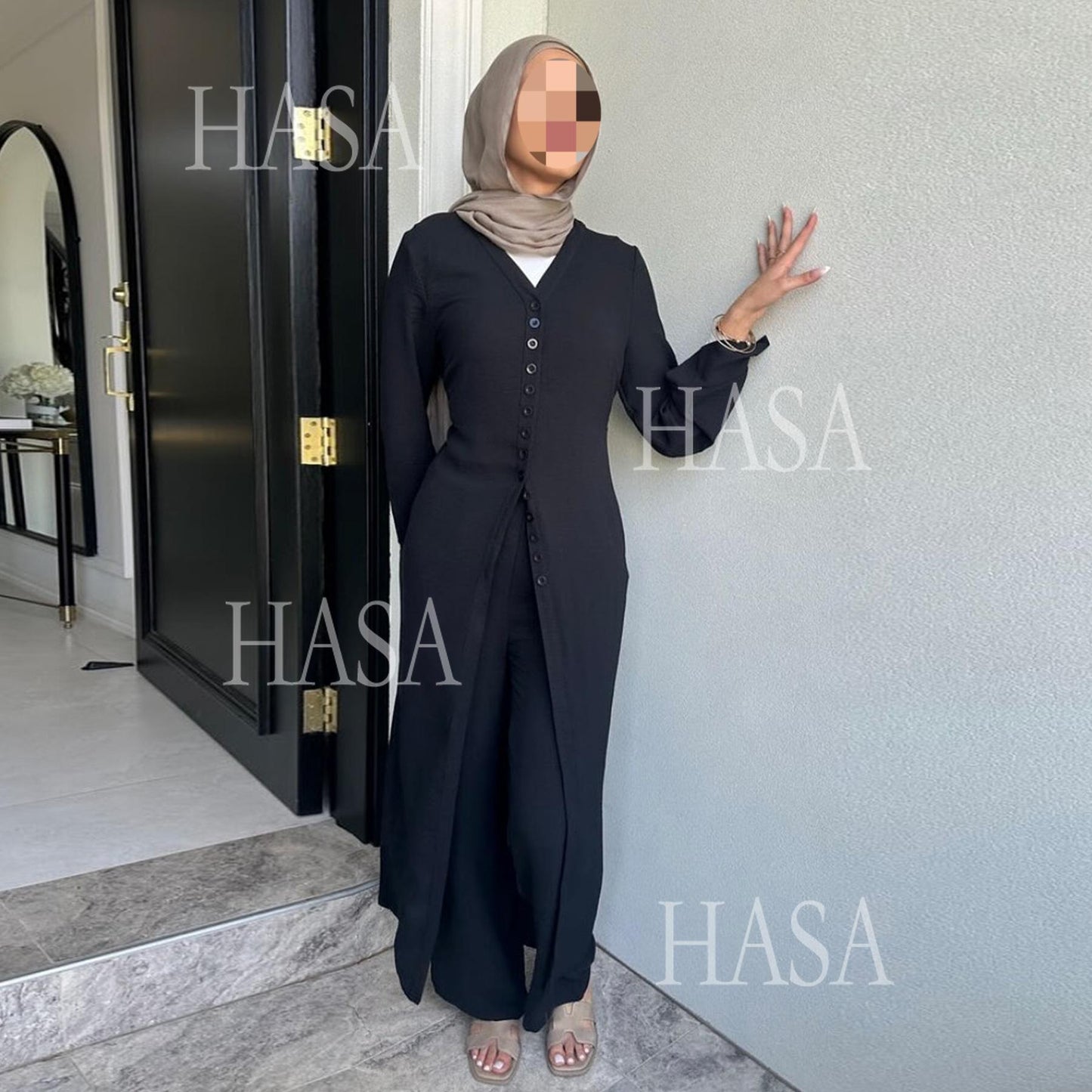 LMSA LM5869 Summer Cool Two-piece Suit-multi-color Button Design