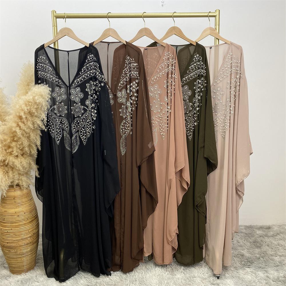 LUMAYA LUMAYA1085 Muslim Rhinestone Cardigan Dress