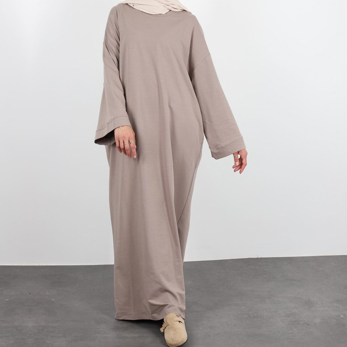 LUMAYA LUMAYA1089 Solid Color Hoodie Dress