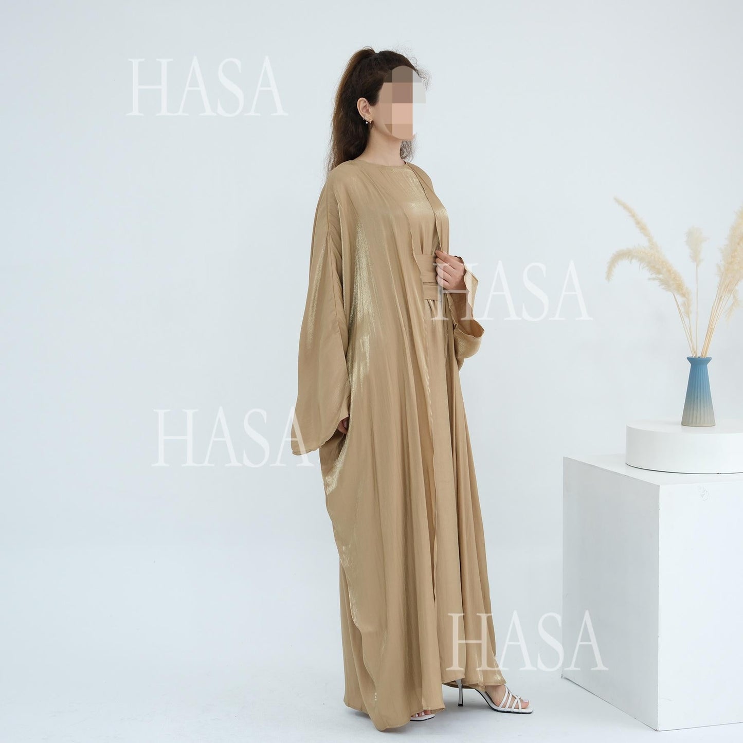 LUMAYA6530 Solid color simple two-piece long skirt suit