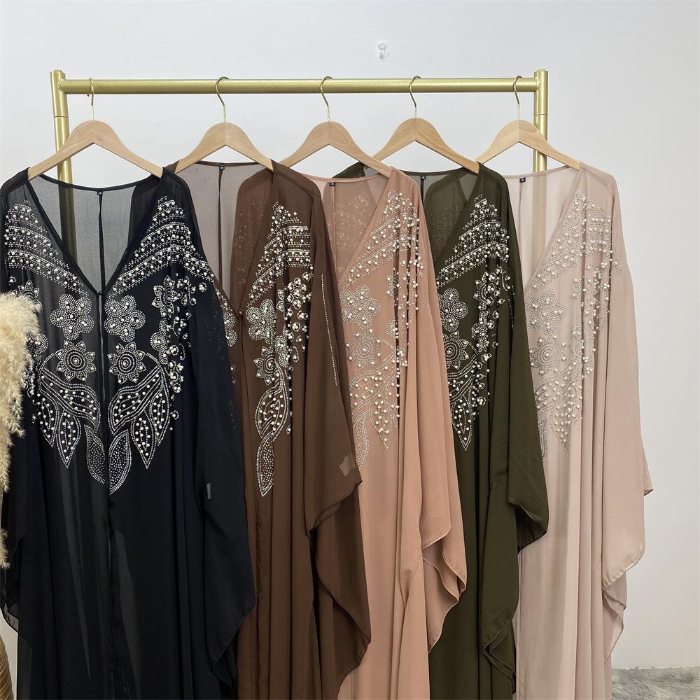 LUMAYA LUMAYA1085 Muslim Rhinestone Cardigan Dress