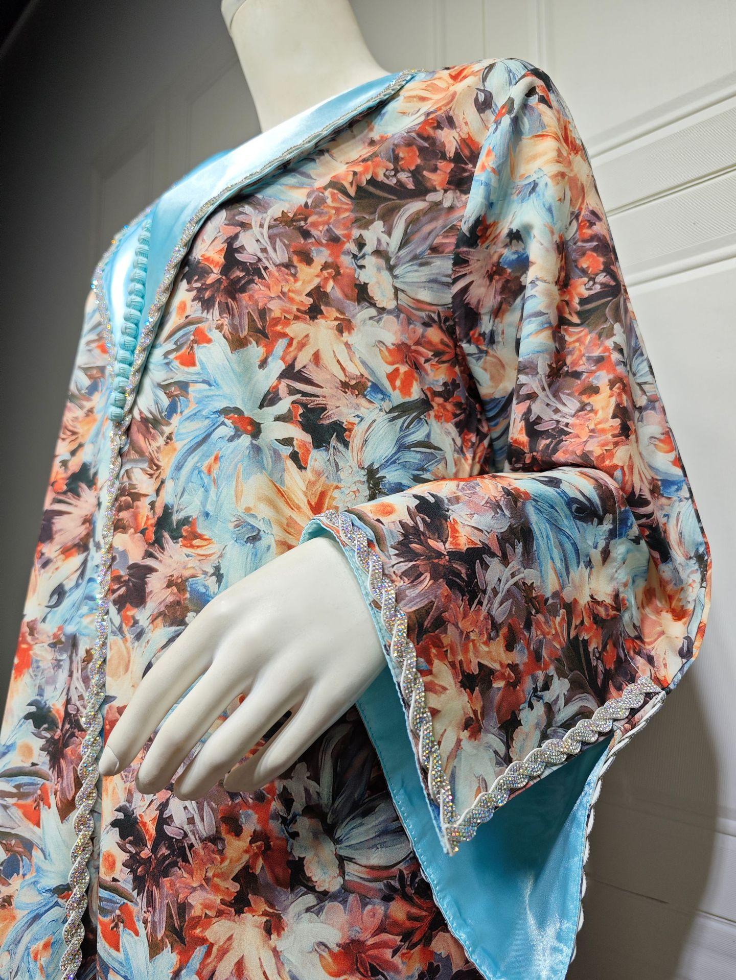 LUMAYA LUMAYA1070 Fashionable Printed Diamond Set Robe