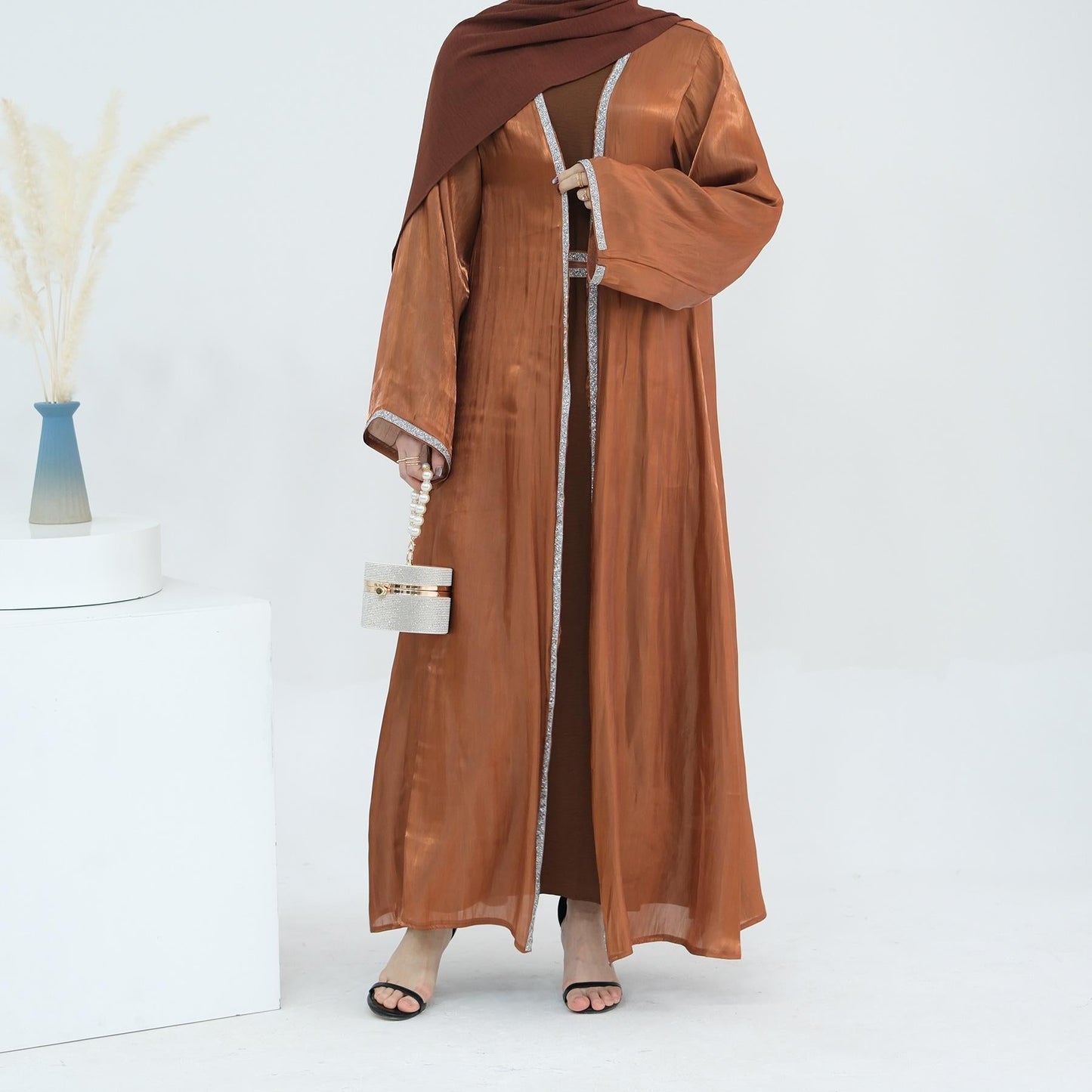 LUMAYA LM1185 3pcs Set Cardigan+Inner Dress+Hijab