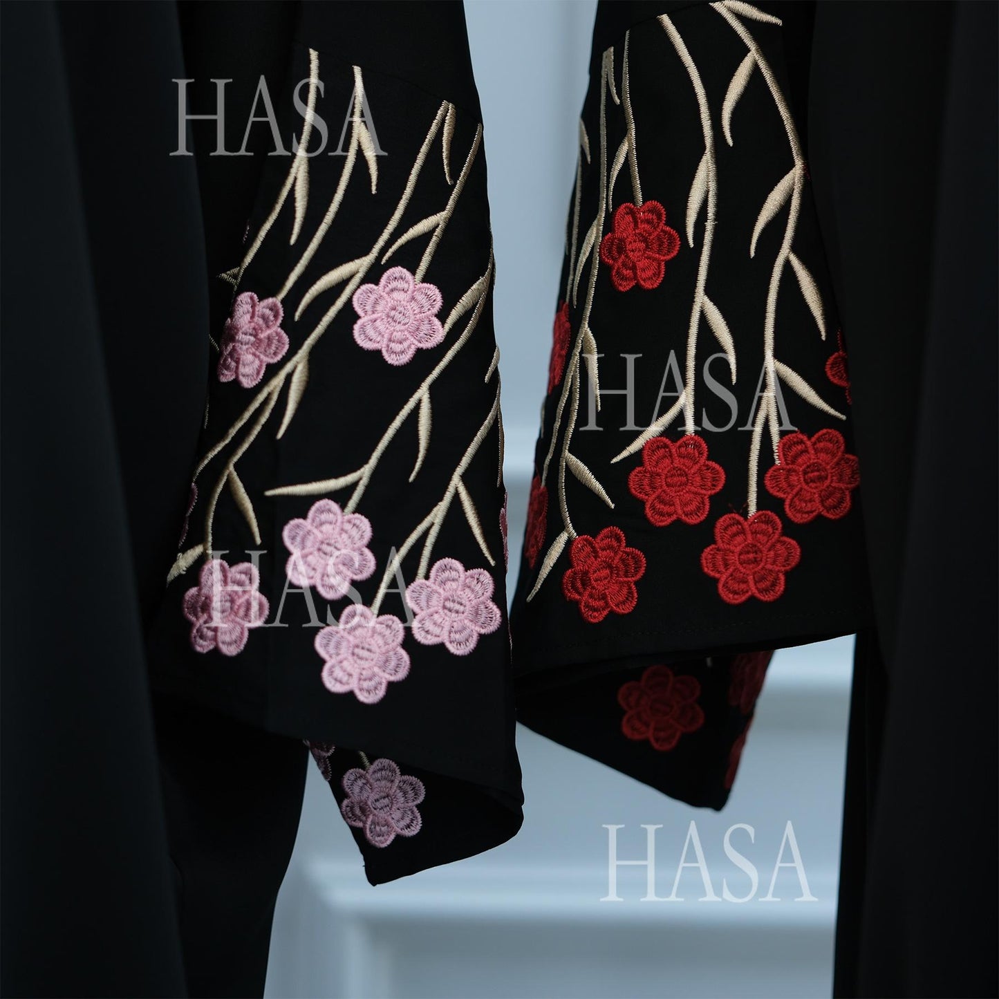 HA6529 Embroidered cardigan robe with headscarf, optional inner wear combination