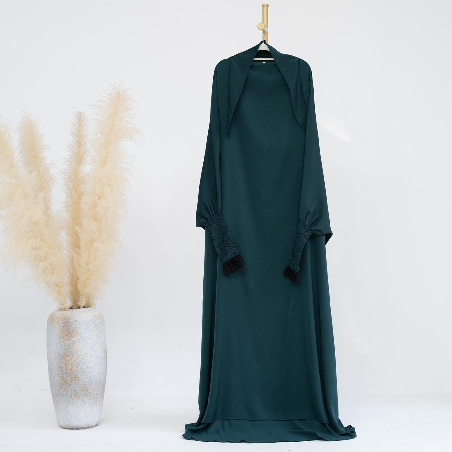 LUMAYA LUMAYA0721 Solid Color Robe Dress with A Large Swing