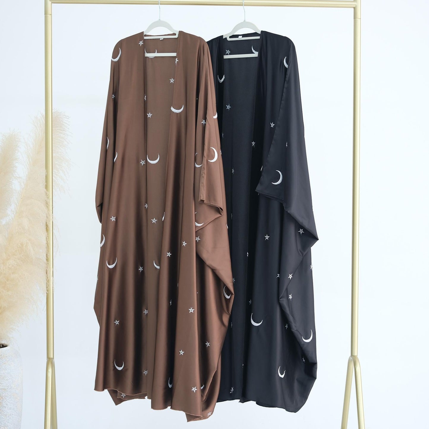 LUMAYA LM1171 Moon Embroidered Robe Kaftan Abaya