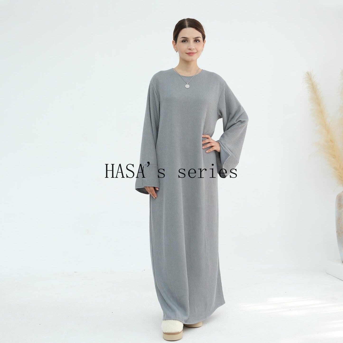LUMAYA5440 Large Sleeve Thick Knitted Sweater Dress - Loose and Elegant Long Dress party  wear red dress thick  thigh 2  part bow  outfits