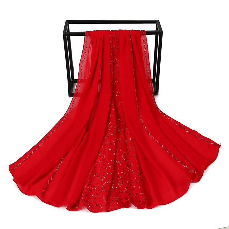 LUMAYA LM1127 Pearl Chiffon Rhinestone Headscarf