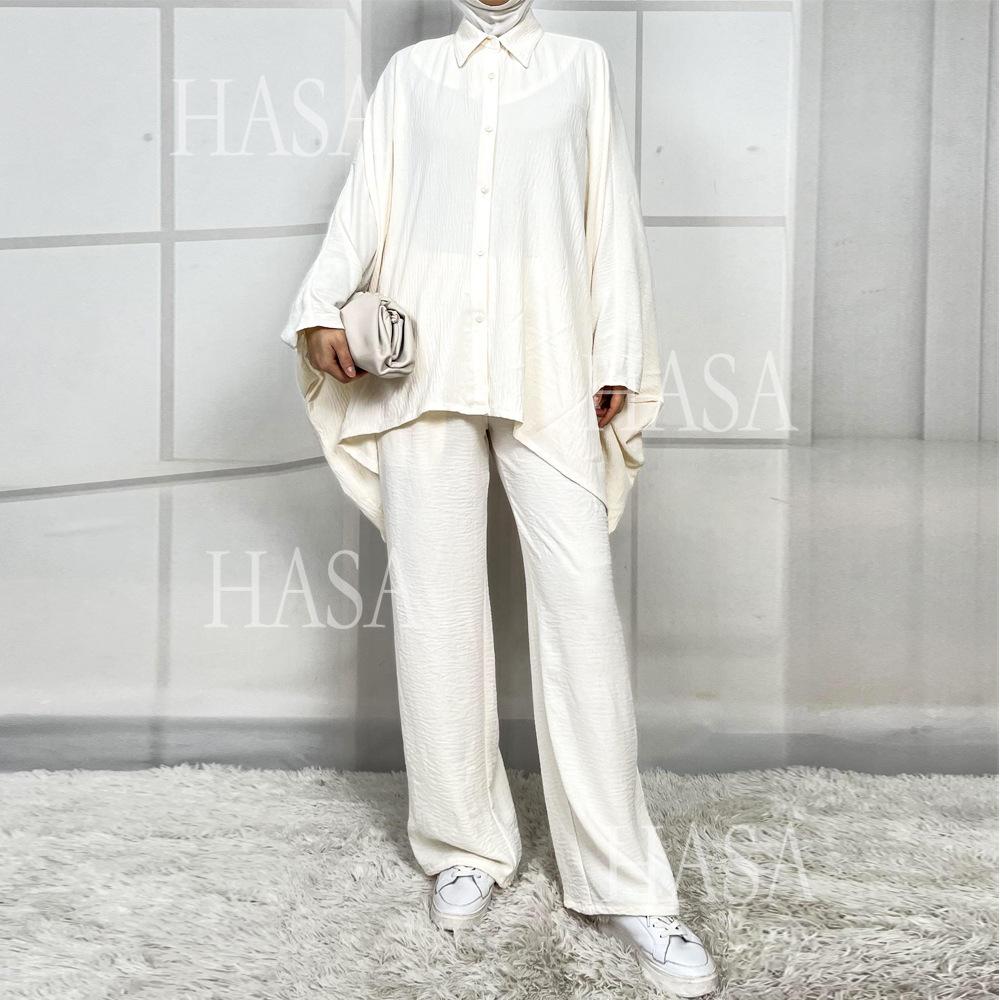 LUMAYA5855 High-end Crepe Linen Two-piece Suit (headscarf Not Included), Stylish and Simple, Showing Elegance