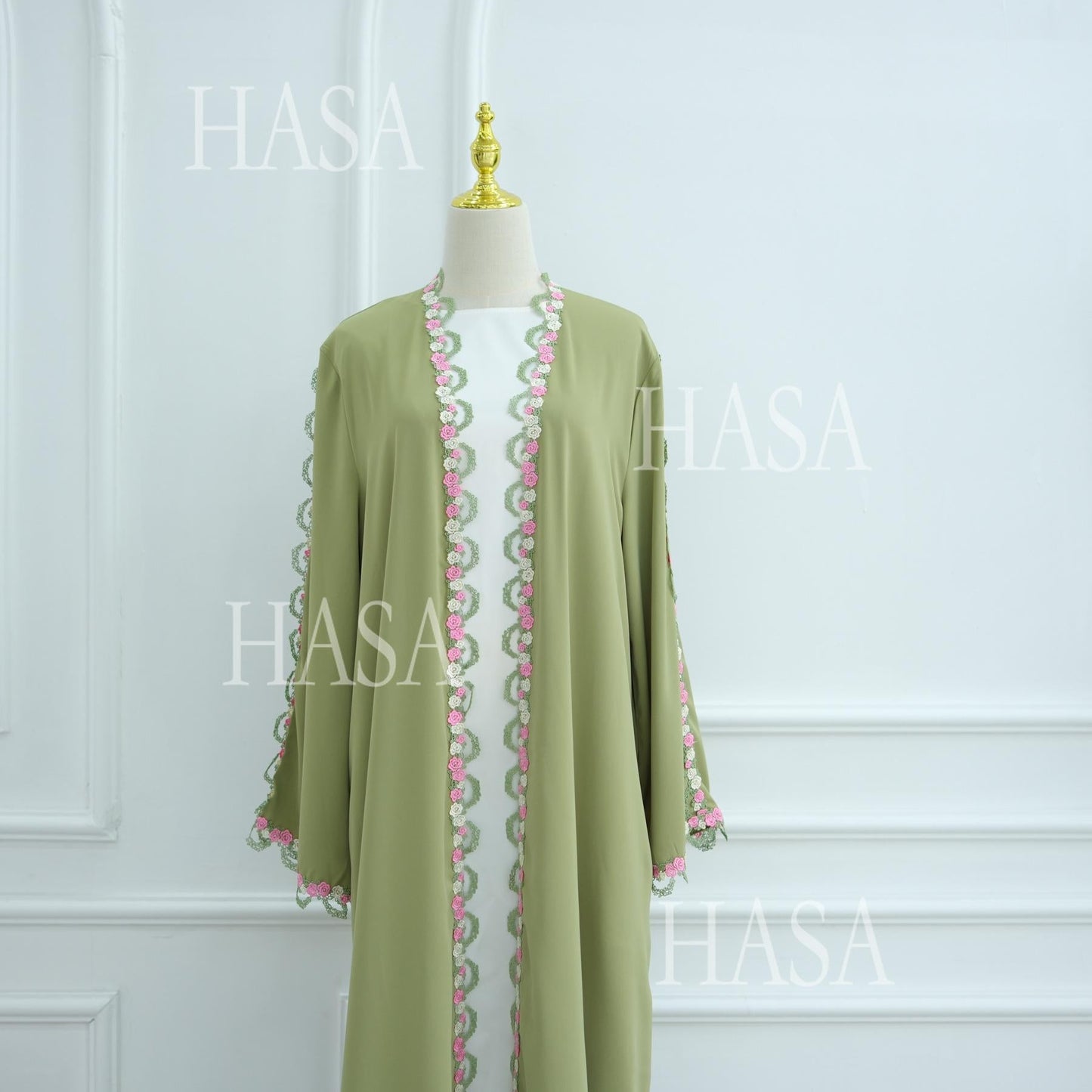 HA6560 Simple Floral Embroidery Cardigan