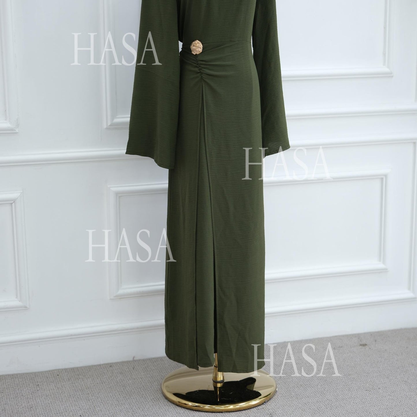 LUMAYA6549 Minimalist Abaya with Waist Detail
