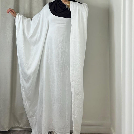 LUMAYA LUMAYA0997 Crepe Kaftan with Built-in Belt Waist Bat Sleeves Dress