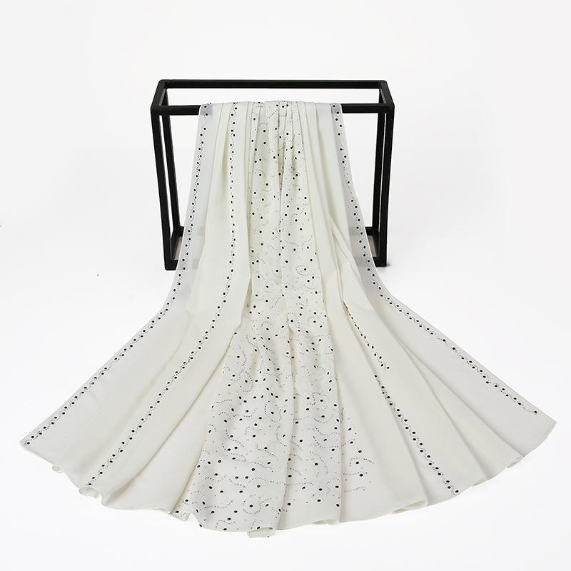 LUMAYA LM1127 Pearl Chiffon Rhinestone Headscarf