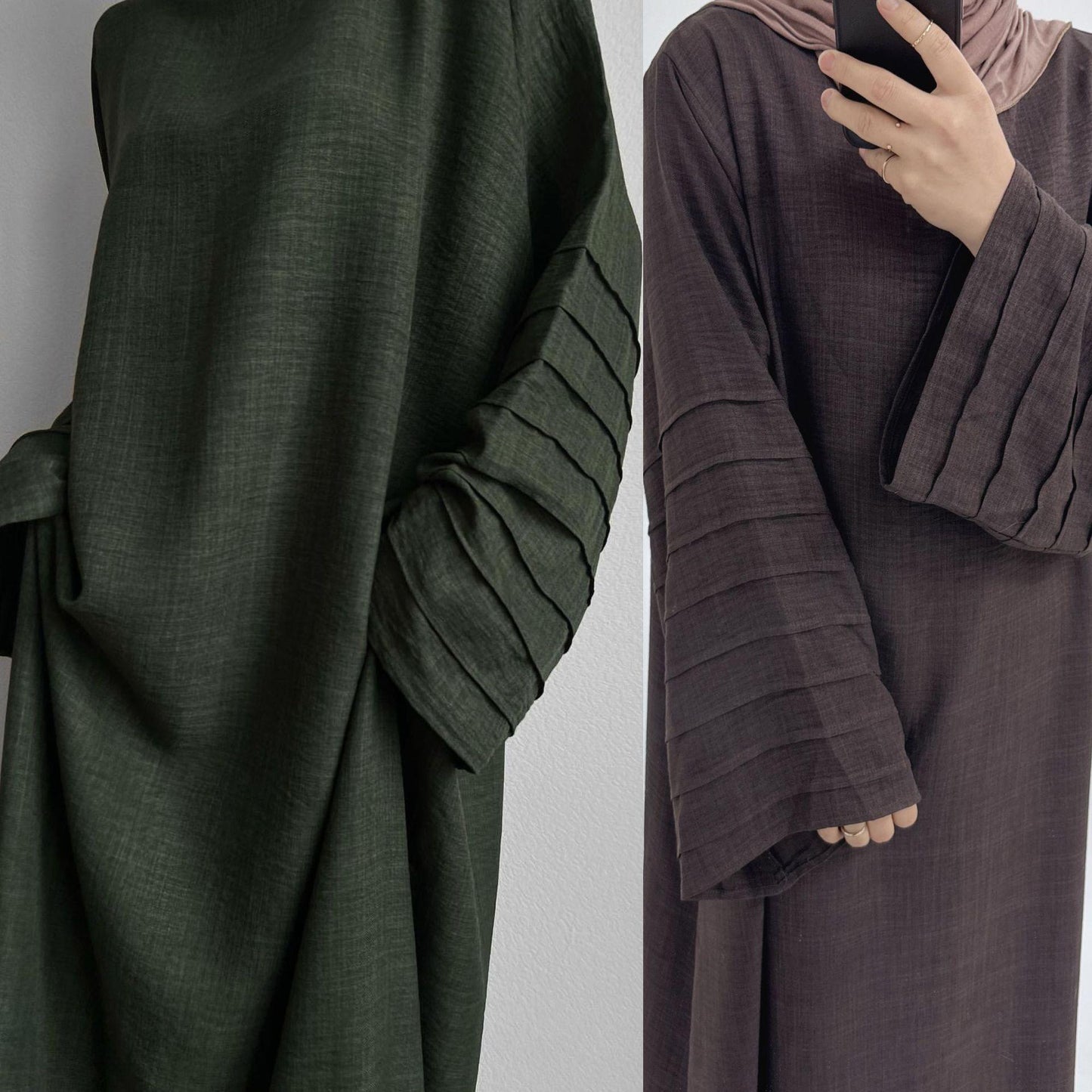 LUMAYA LM1179 Loose Fit Large Crepe Abaya Dress with Belt