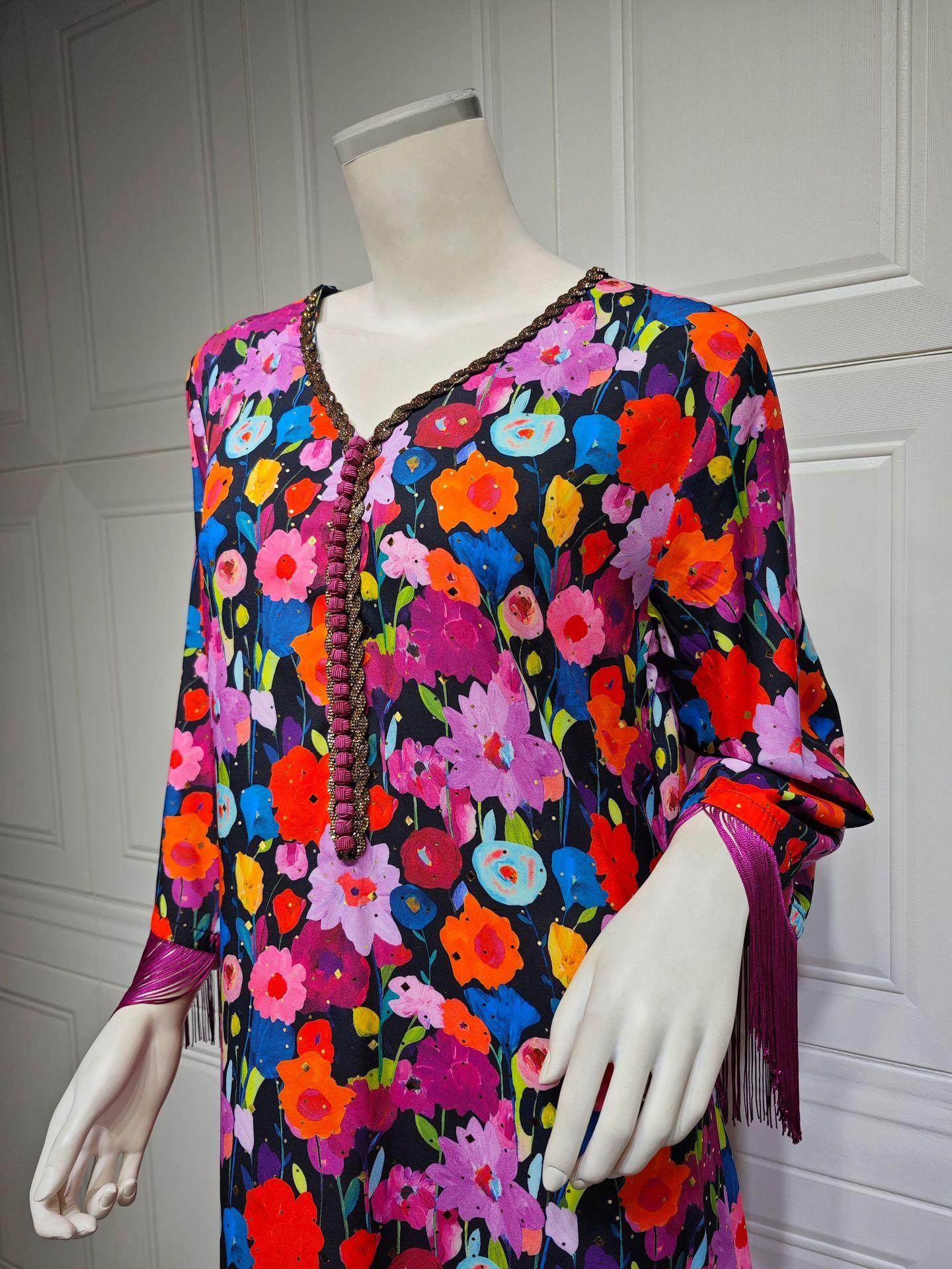 LUMAYA LUMAYA1080 Printed Casual Muslim Abaya