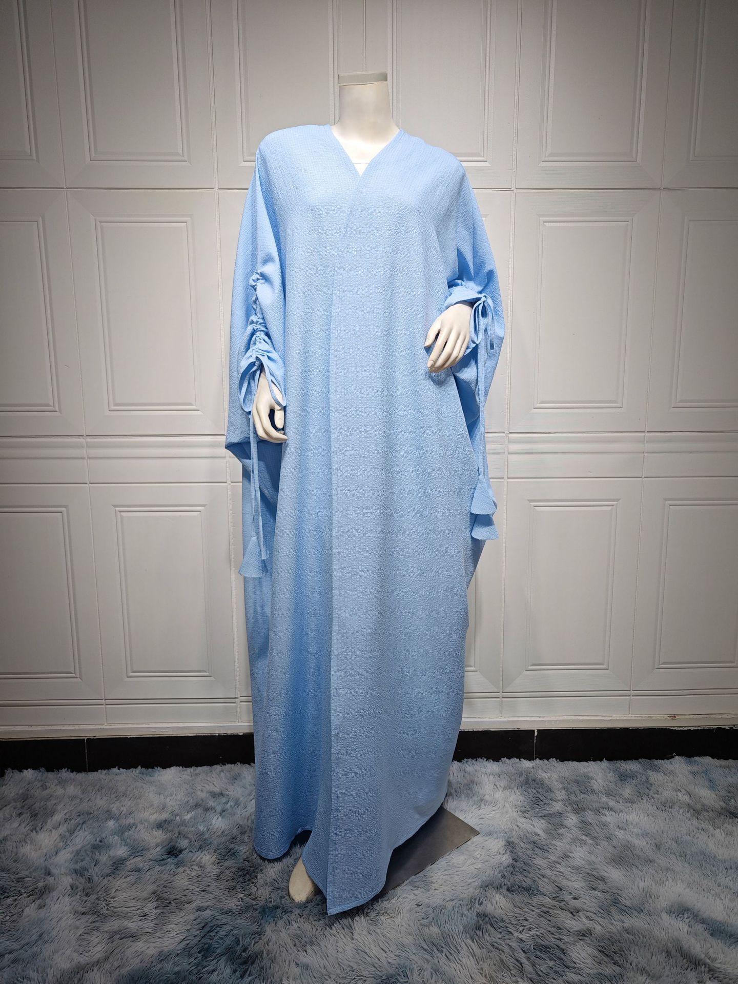 LUMAYA LUMAYA0515 Muslim Solid Bat Sleeves Casual Cardigan