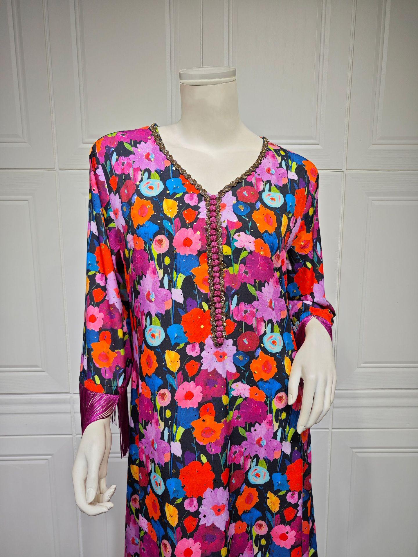 LUMAYA LUMAYA1080 Printed Casual Muslim Abaya
