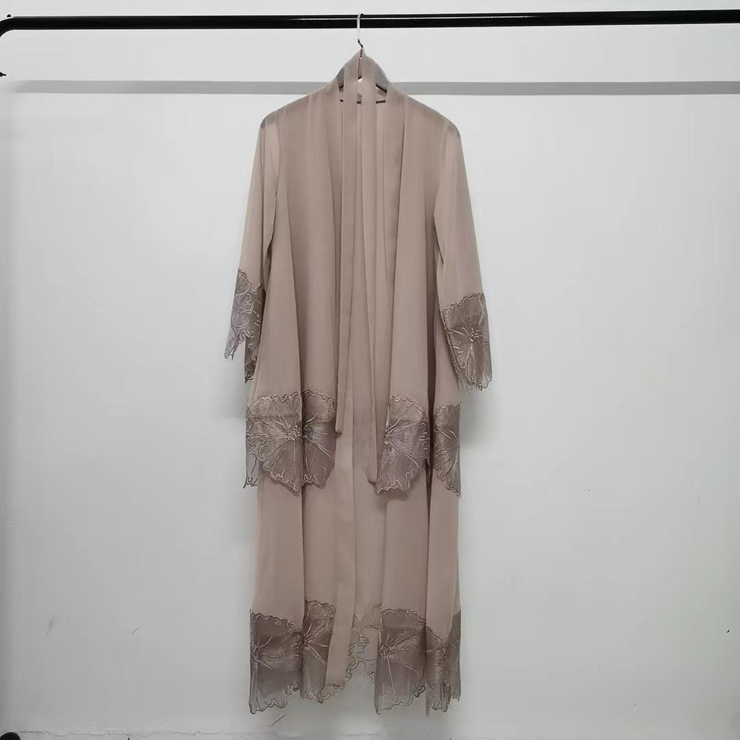 LUMAYA LUMAYA1025 1pcs Lace Embroidery Double-Layer Cardigan