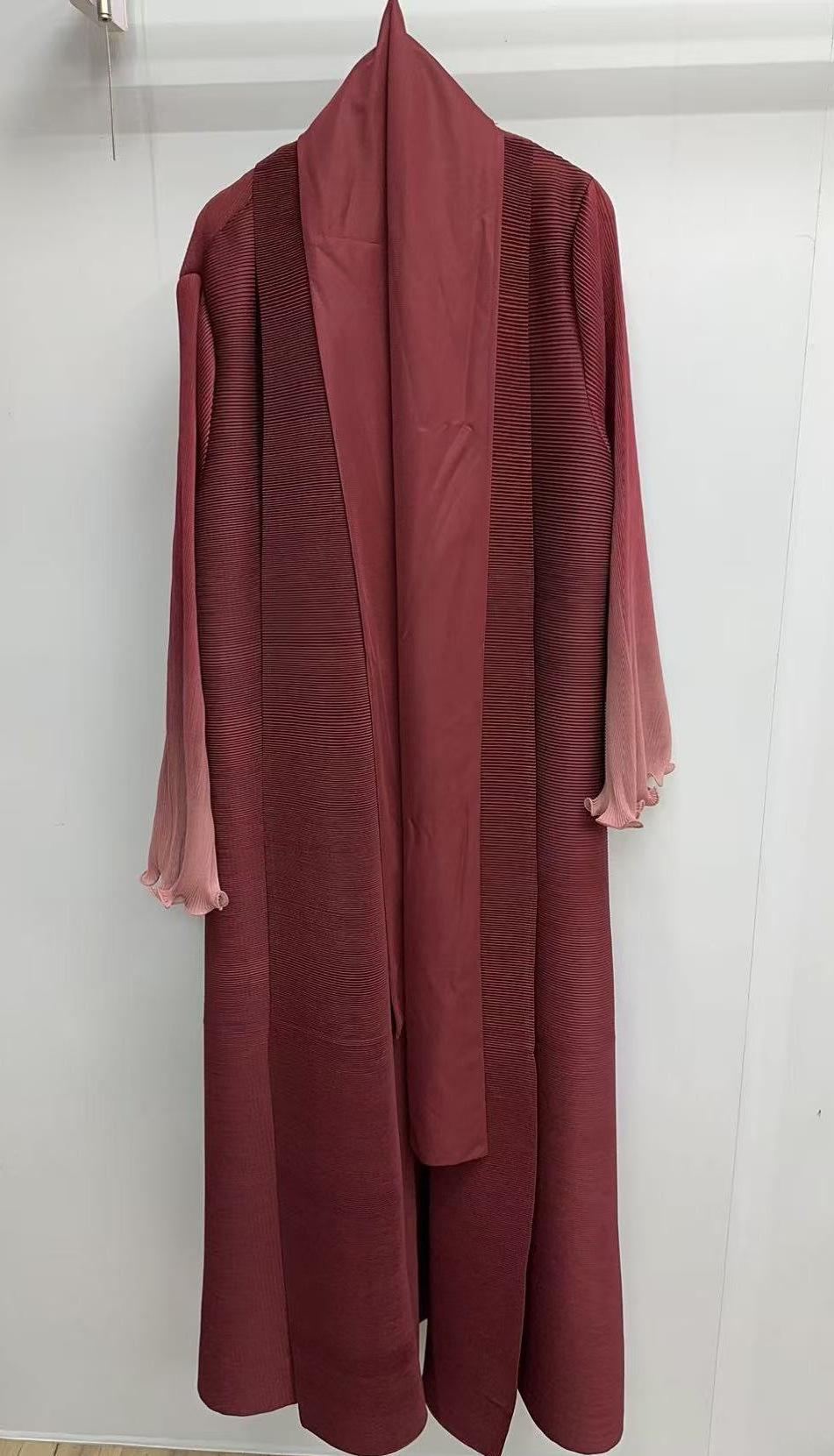LUMAYASASERIES LUMAYA6721 Olive Ombre  Green Abaya with Gradient Cuffs