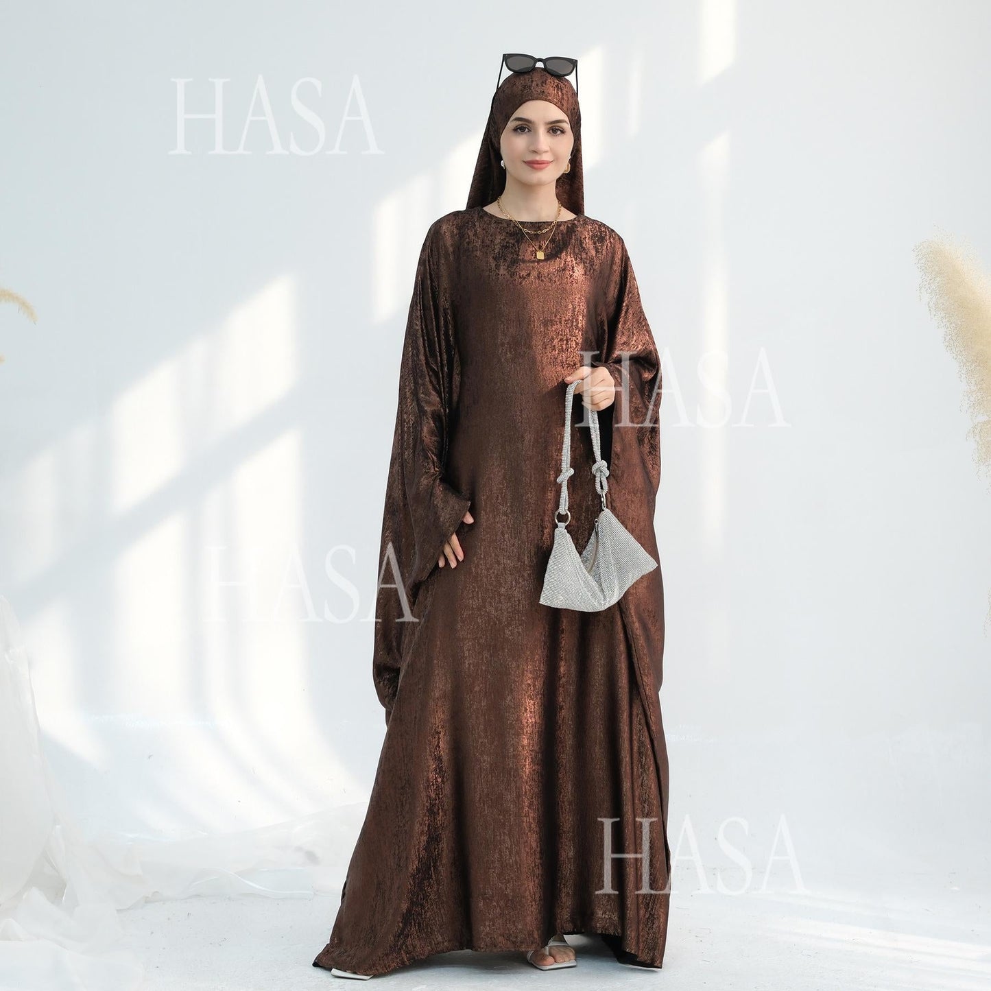 LUMAYA5879 Light-sensing Two-piece Dress | with Headscarf Design, The Overall Matching Is More Worry-free
