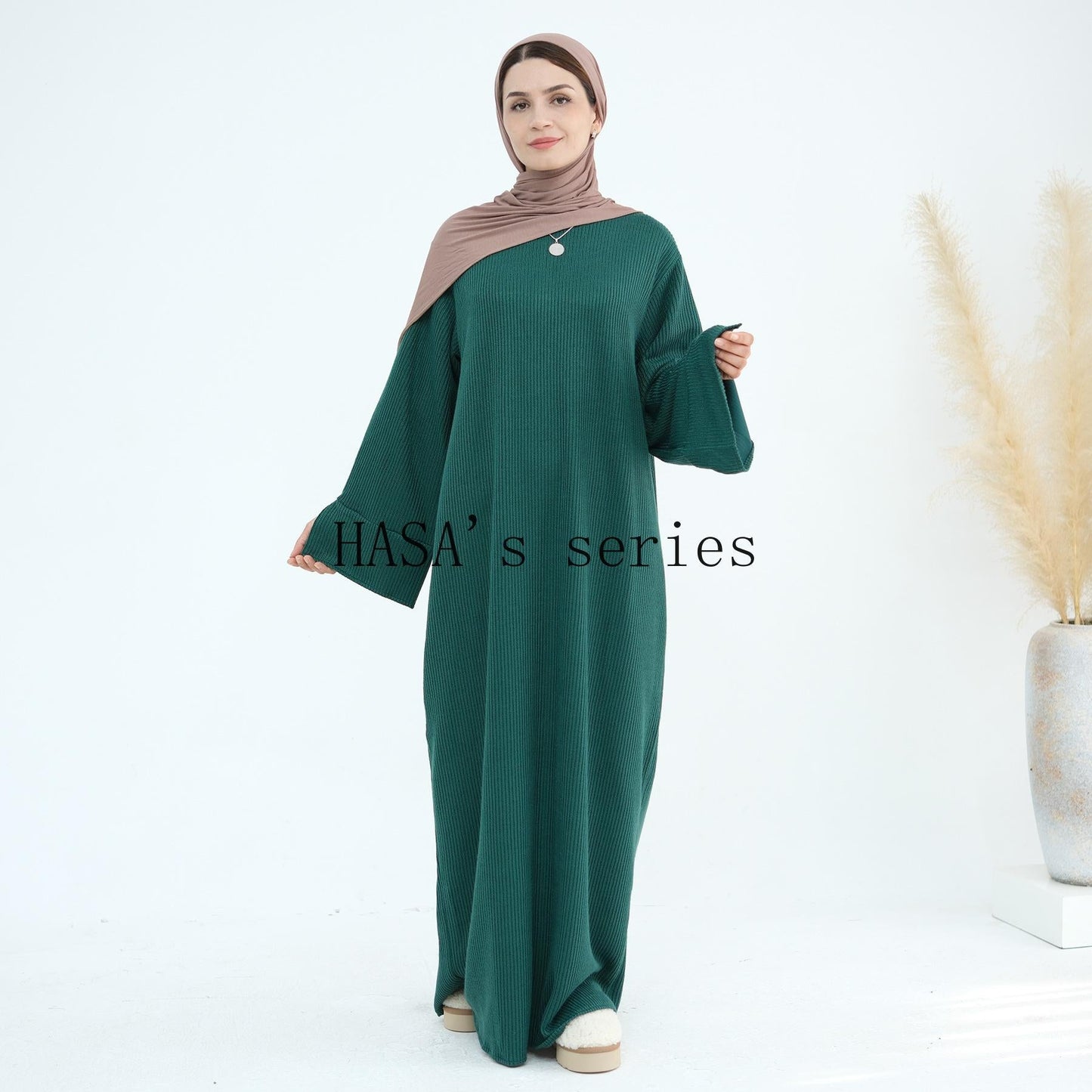 LUMAYA5440 Large Sleeve Thick Knitted Sweater Dress - Loose and Elegant Long Dress party  wear red dress thick  thigh 2  part bow  outfits
