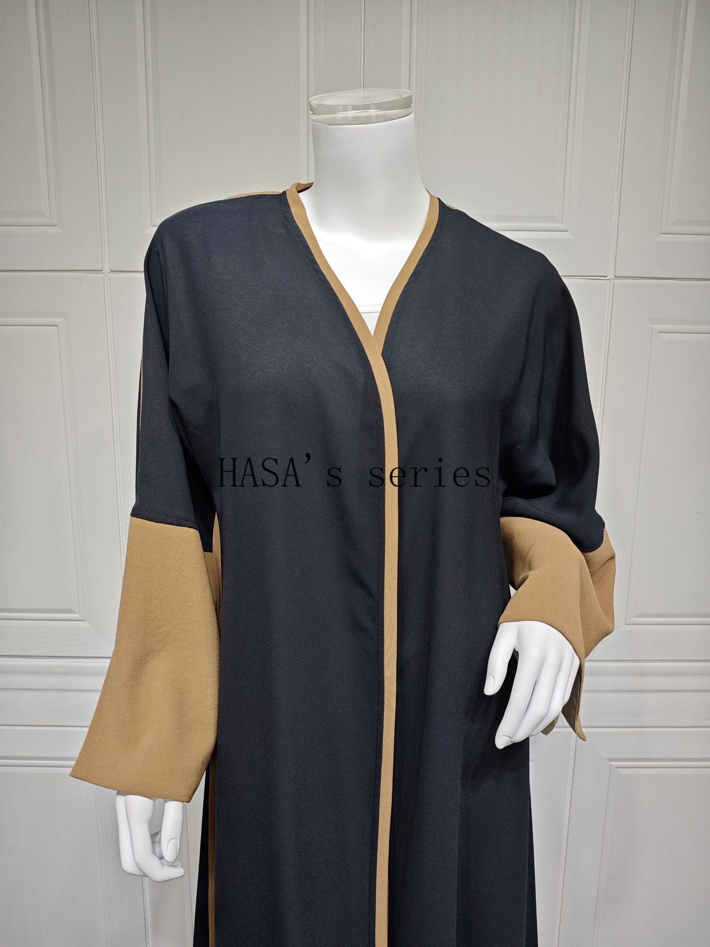LUMAYA5089 Color-blocked Patchwork Long-sleeved Dress, A Stylish and Elegant Long Design.