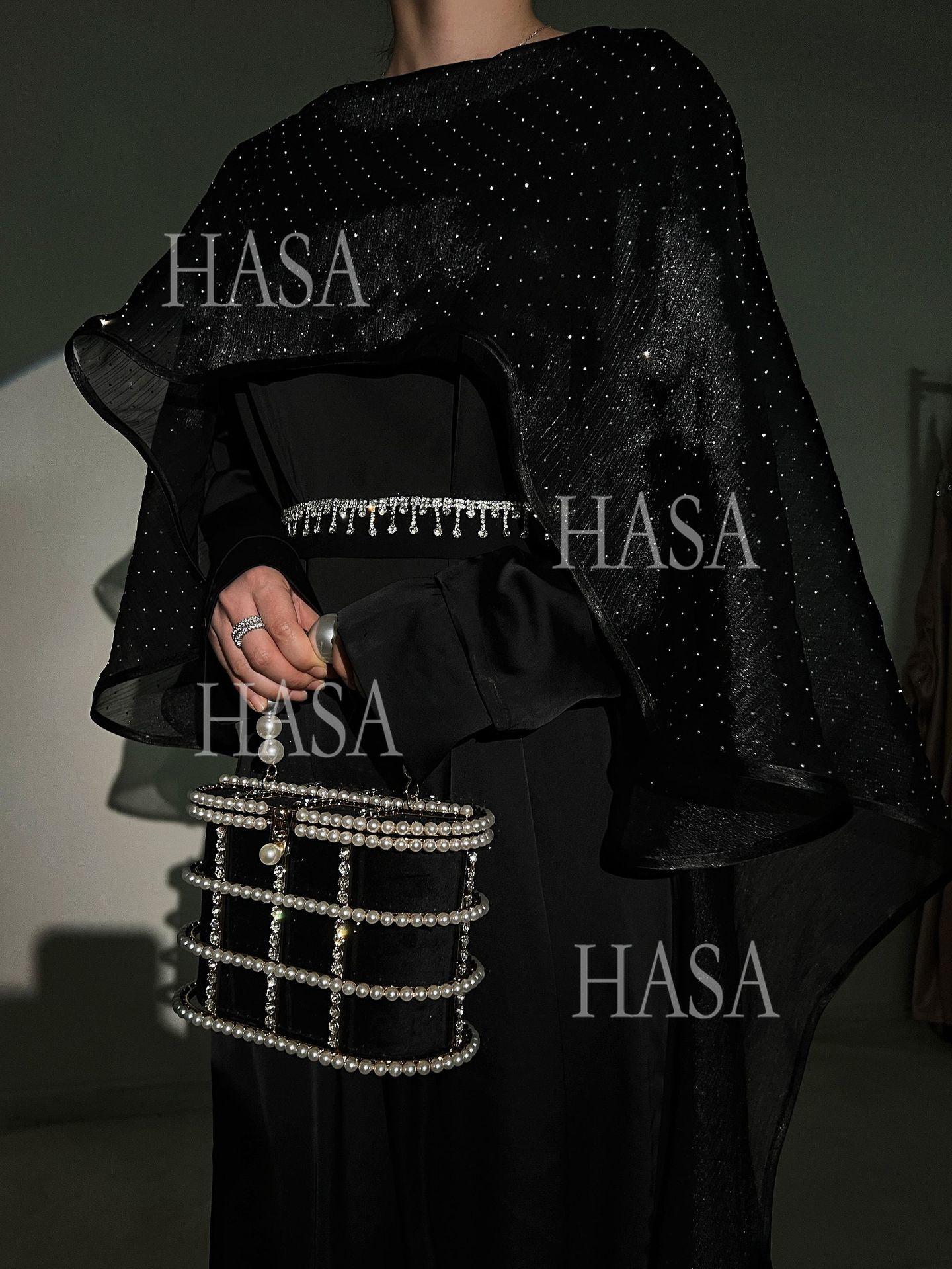 LMSA's Series LM6573 Abaya Elegant Cape-style Long Dress