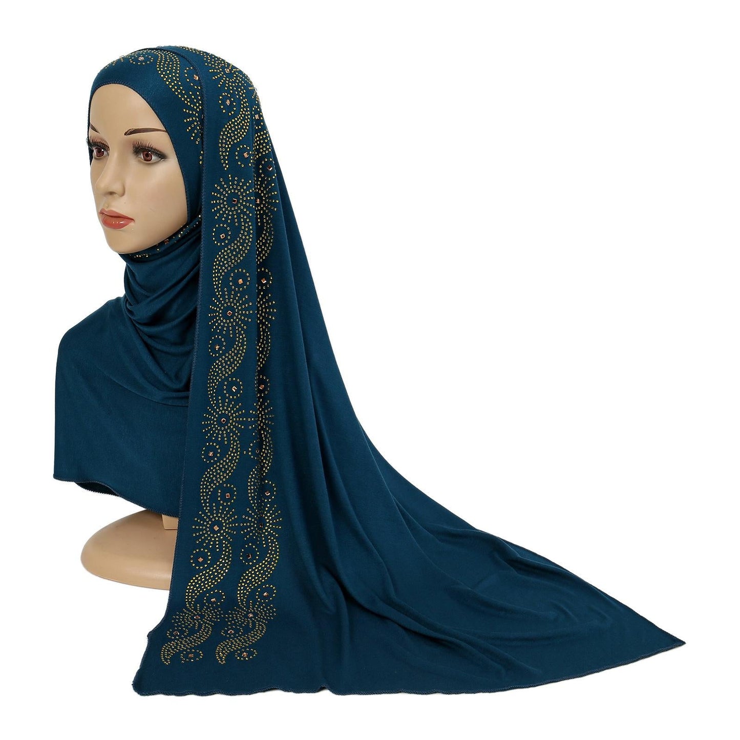 LUMAYA LM1145 Solid Color Rhinestone Headscarf