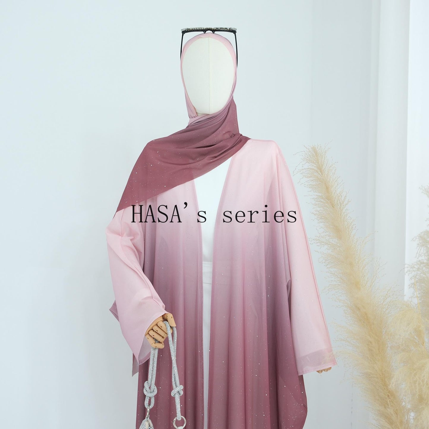 LUMAYA4839 Gradient Sequined Long Cardigan