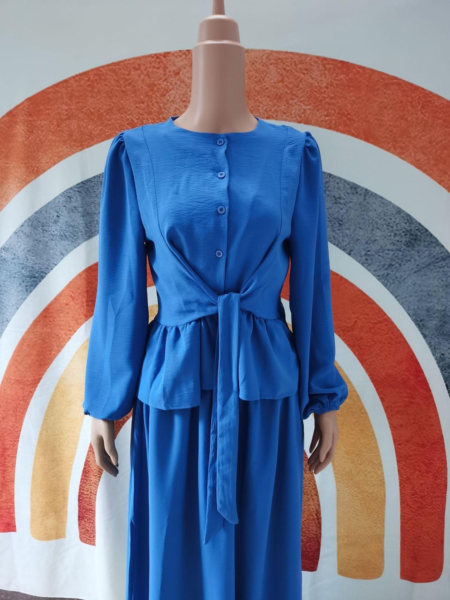 LUMAYA LUMAYA0825 2pcs Set Long Sleeve Shirt with Dress