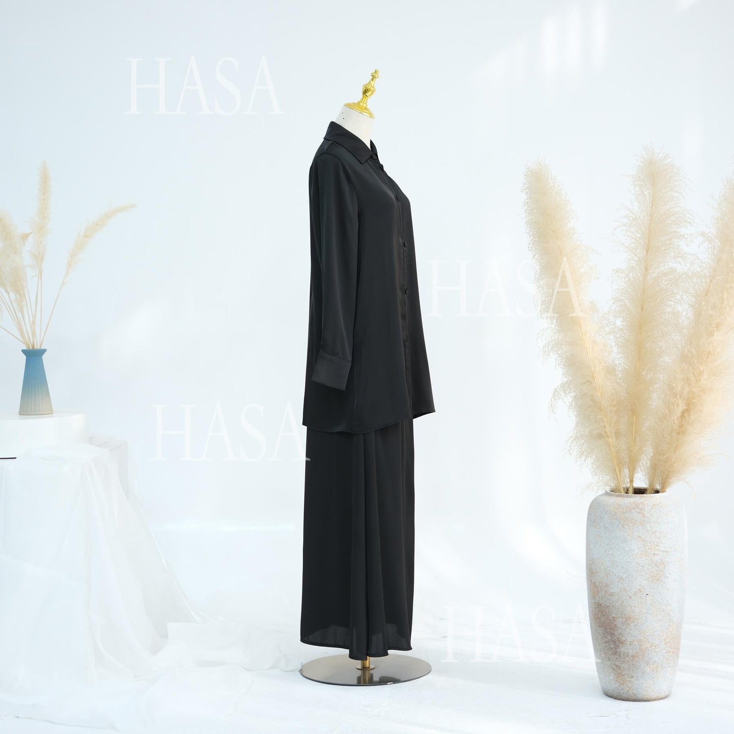 LUMAYA5874 Gentle Lace-up Two-piece Suit, Simple Texture, First Choice for Daily Wear abaya girl