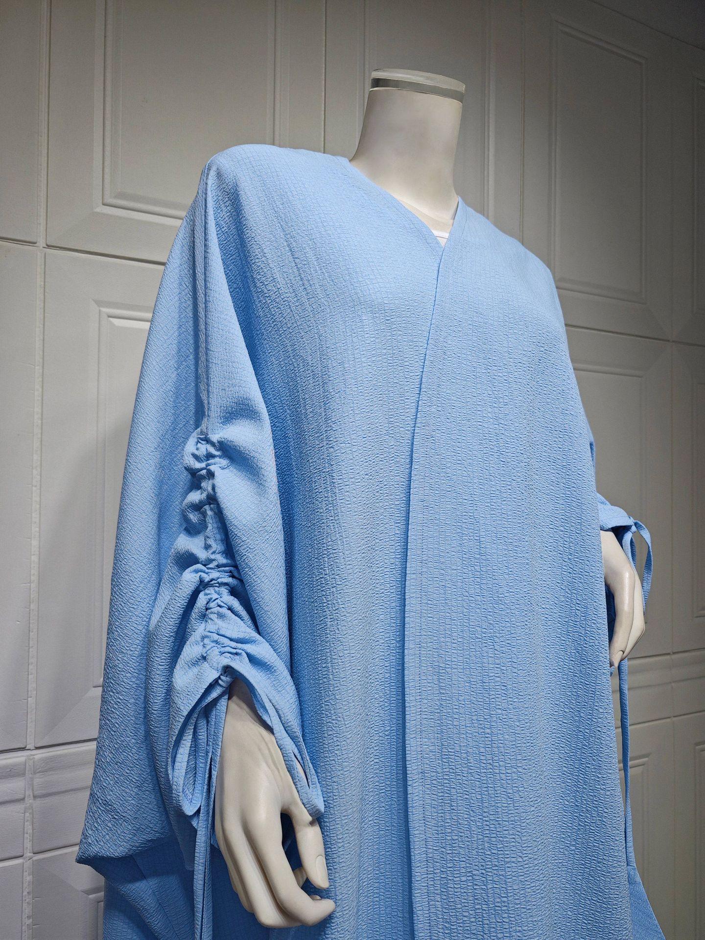 LUMAYA LUMAYA0515 Muslim Solid Bat Sleeves Casual Cardigan