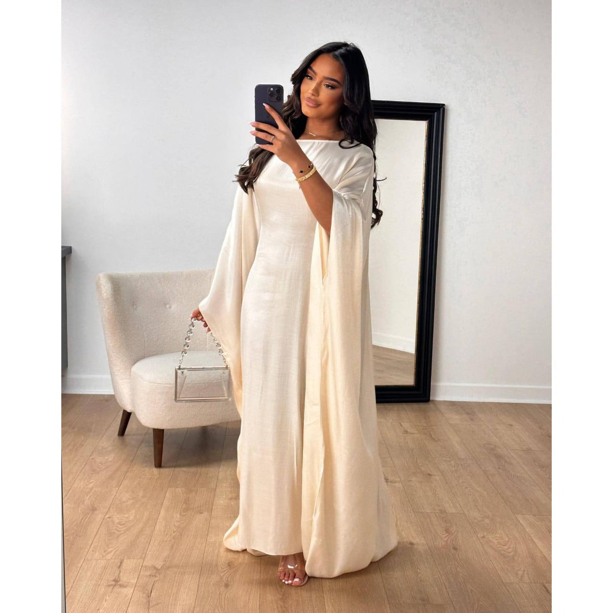LM1348 Elegant Kaftan in Gold Cotton – 20 Vibrant Colors Available