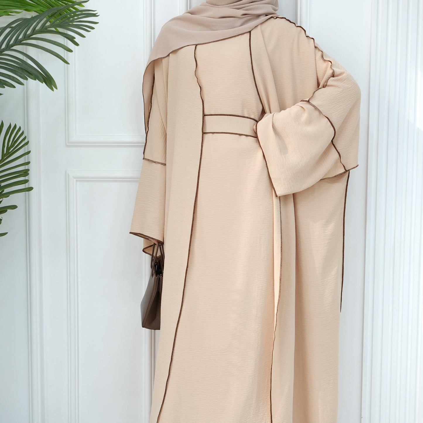 LUMAYA LM1095 3pcs Set Cardigan+without Sleeves Inner Dress+Hijab