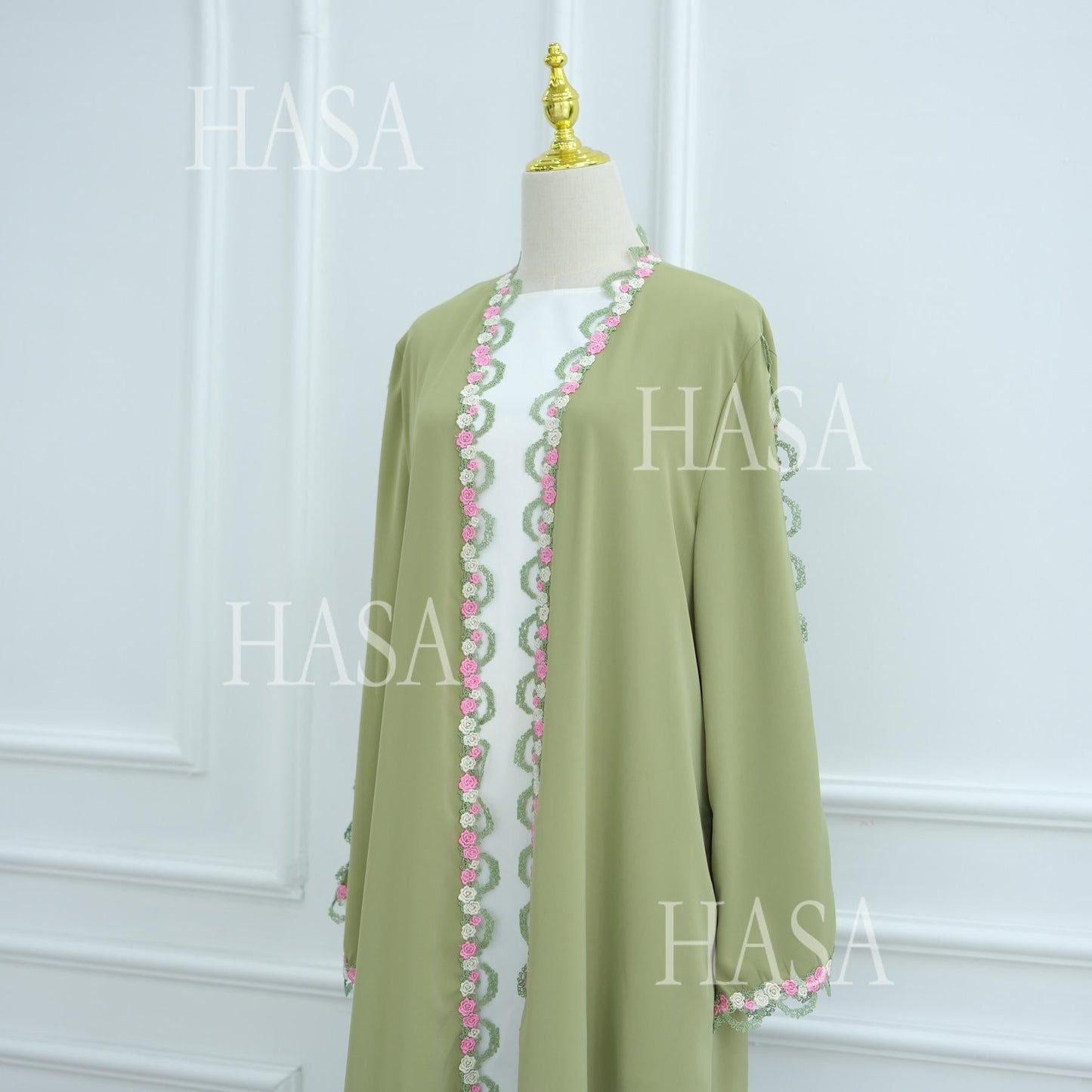 HA6560 Simple Floral Embroidery Cardigan