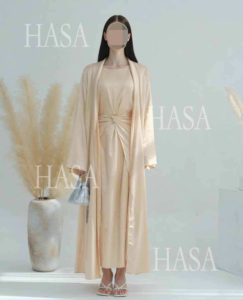 LM6581 Solid color three-piece women's long skirt suit