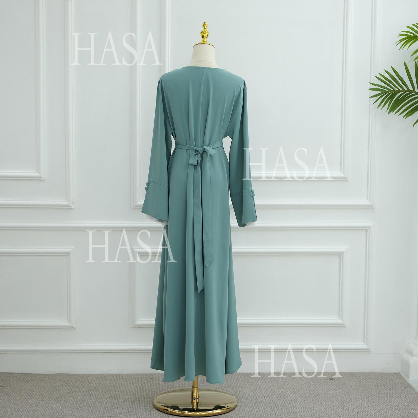 LUMAYASA's series LUMAYA6507 Simple style spliced lace robe dress (headscarf not included)