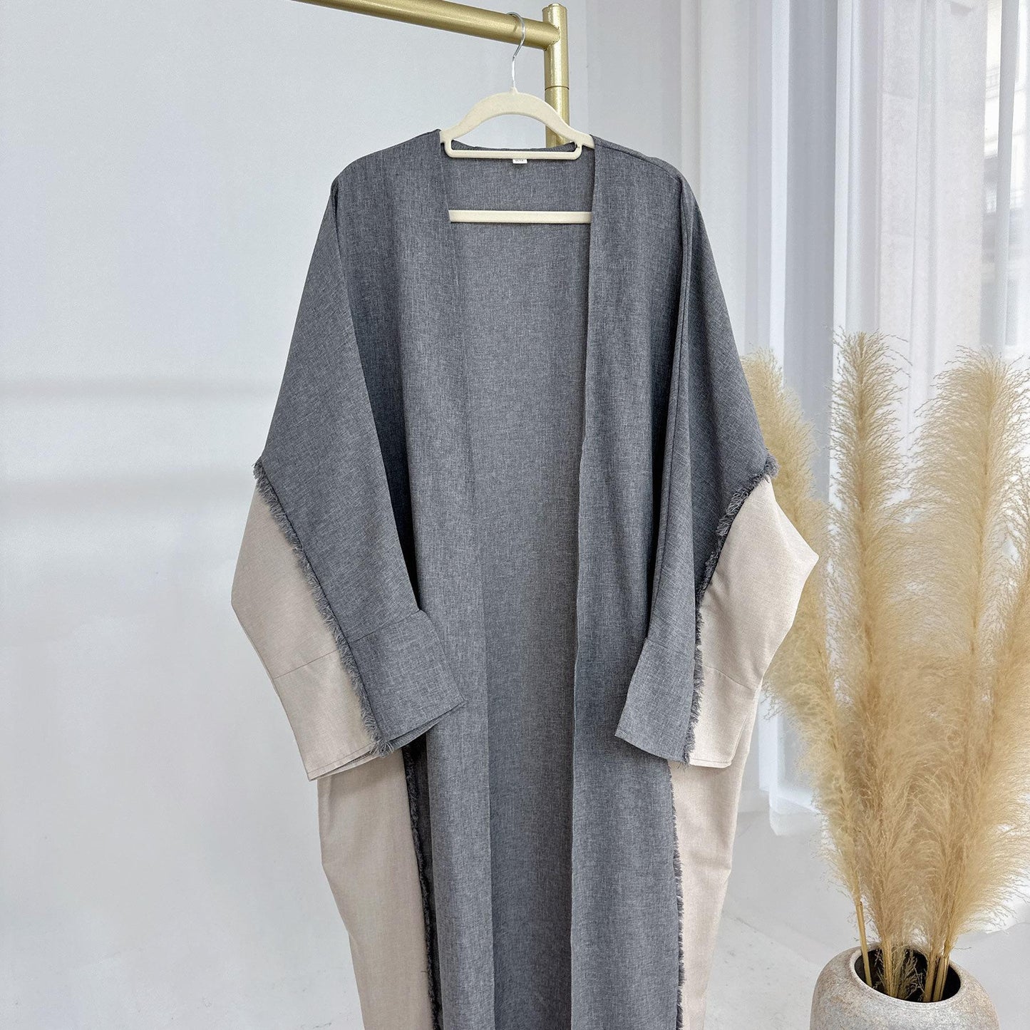 LM5606 Stylish Patchwork Robe - Cardigan and Dress Style