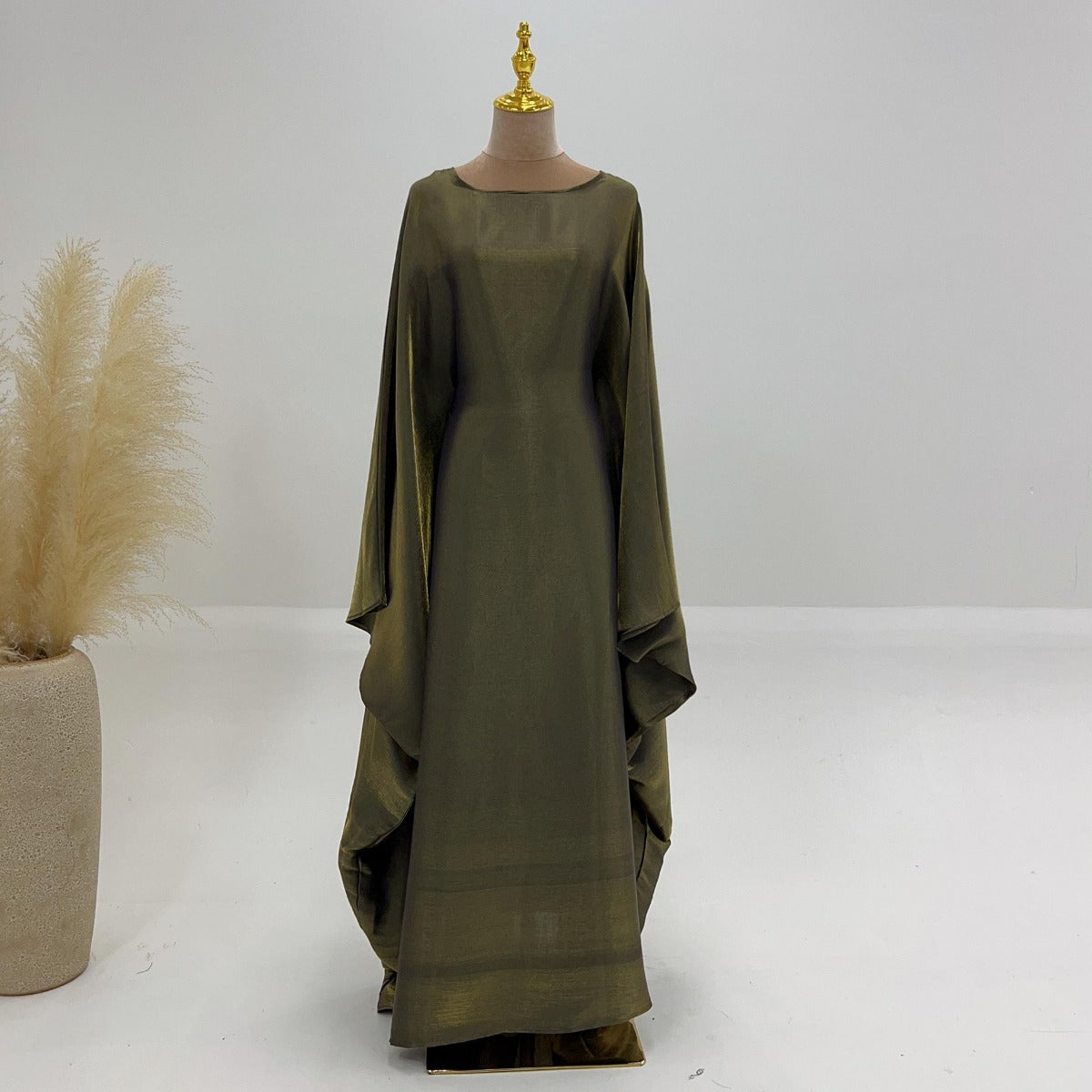 LM1348 Elegant Kaftan in Gold Cotton – 20 Vibrant Colors Available