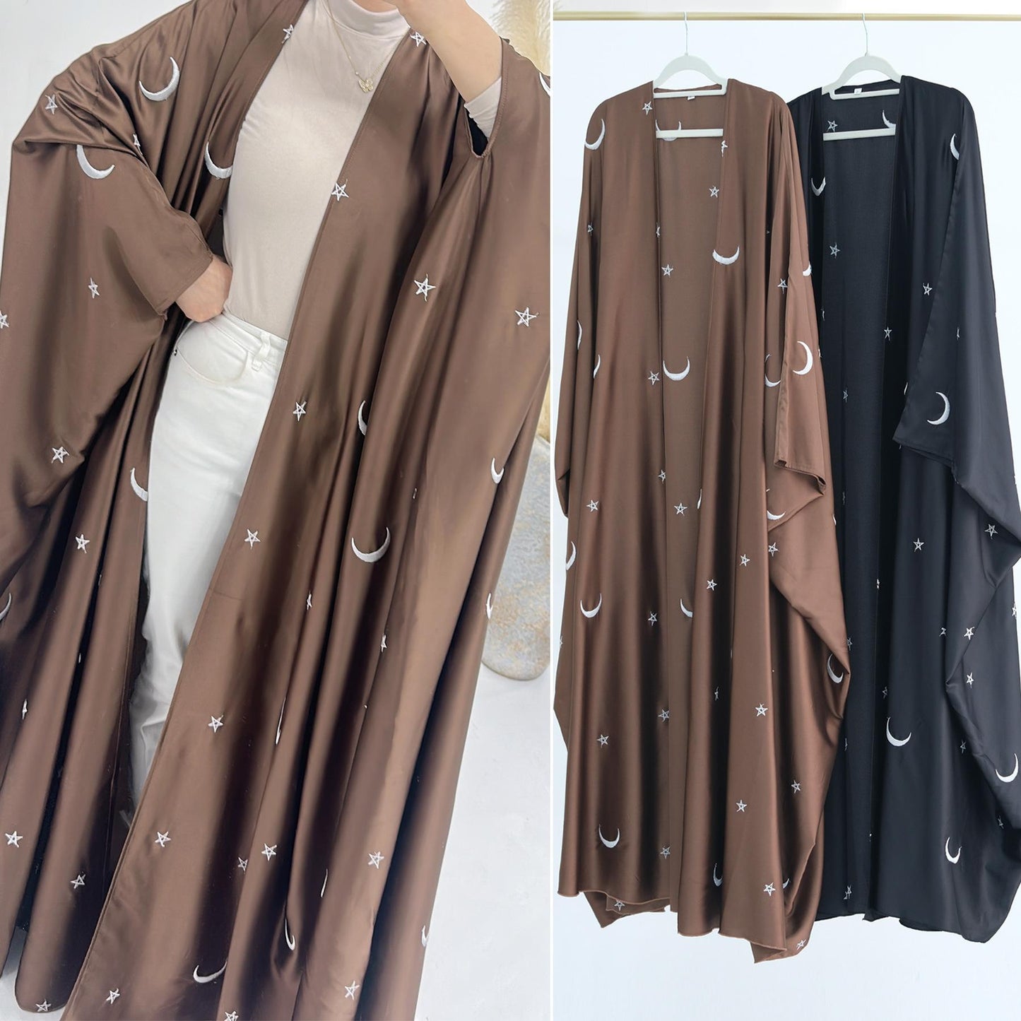 LUMAYA LM1171 Moon Embroidered Robe Kaftan Abaya